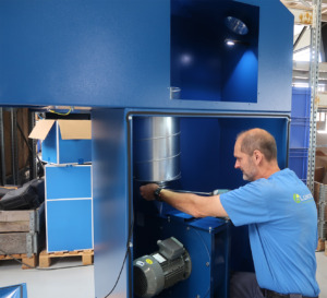 Assembling WasteTech 160 in new building